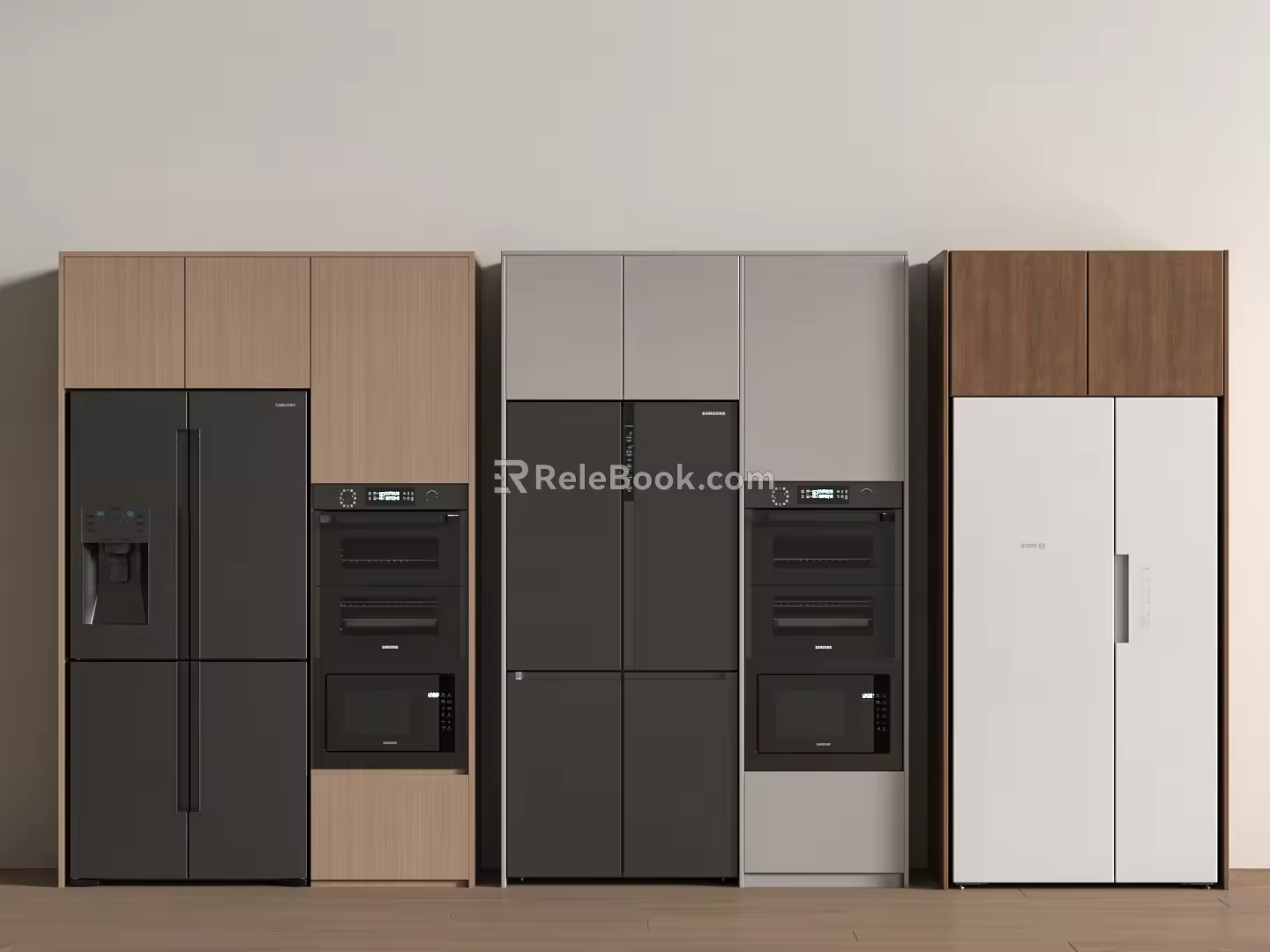Modern embedded refrigerator cabinet 3d model