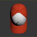 Red And White Baseball Cap With Green Logo And Contrast Stitching Design