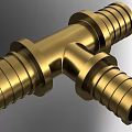 Brass T Shaped Pipe Fitting For Plumbing 3d model