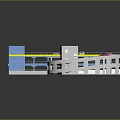 Multi Level Parking Lot Structure With Colored Vehicles Parking Lines And Entrance Exit 3d model