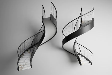 modern revolving staircase 3d model