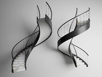 modern revolving staircase 3d model