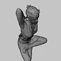 Game Movie Character In Blue Outfit Doing Cross Legged Floating Pose With Blurred Natural Background