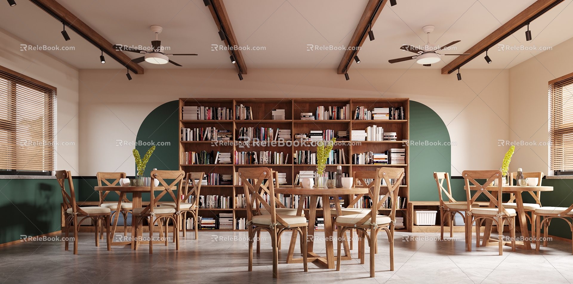 Modern Reading Room Reading Center 3d model