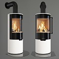 Fireplace Cady Fireplace Fire Minimalist Metal 3d model