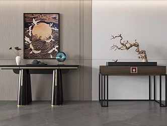 New Chinese style porch bar table 3d model