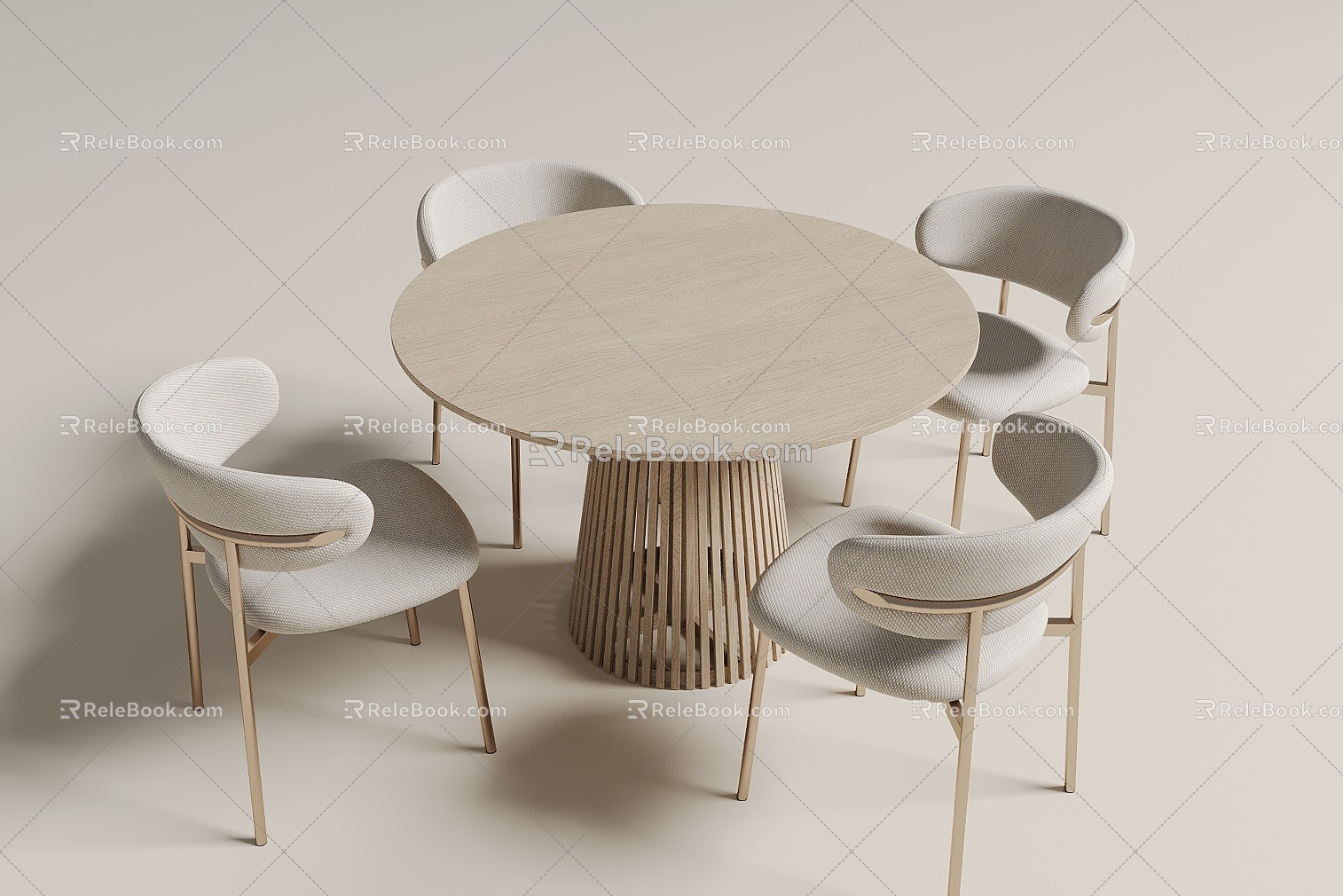 Modern Dining Table and Chair Combination 3d model