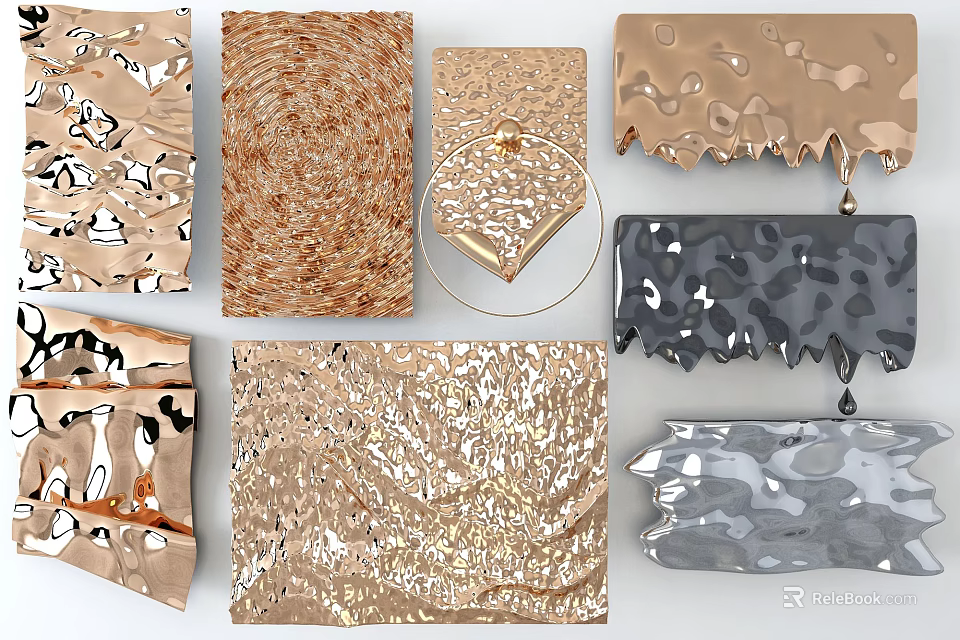 Luxurious Wall Decor With Diverse Textures And Finishes 3d model 