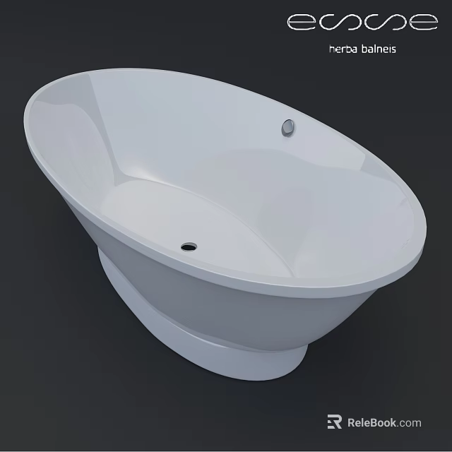 White Freestanding Oval Bathtub With Sleek Modern Design And Smooth Surface 3d model 