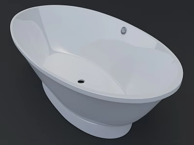 White Freestanding Oval Bathtub With Sleek Modern Design And Smooth Surface 3d model