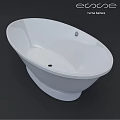 White Freestanding Oval Bathtub With Sleek Modern Design And Smooth Surface