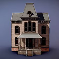Two Story Detached House With Wooden Exterior Gray Roof And Front Porch Steps