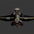 Futuristic Sci-Fi Starship Design With Black And Red Hull And Aerodynamic Structure