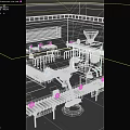 Vibrant Yellow Interactive Zone Featuring Automated Cookie Production Line Robotic Arm And Conveyor Belts