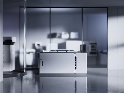 Modern Laboratory Interior Design With High Tech Equipment And Glass Enclosures 3d model