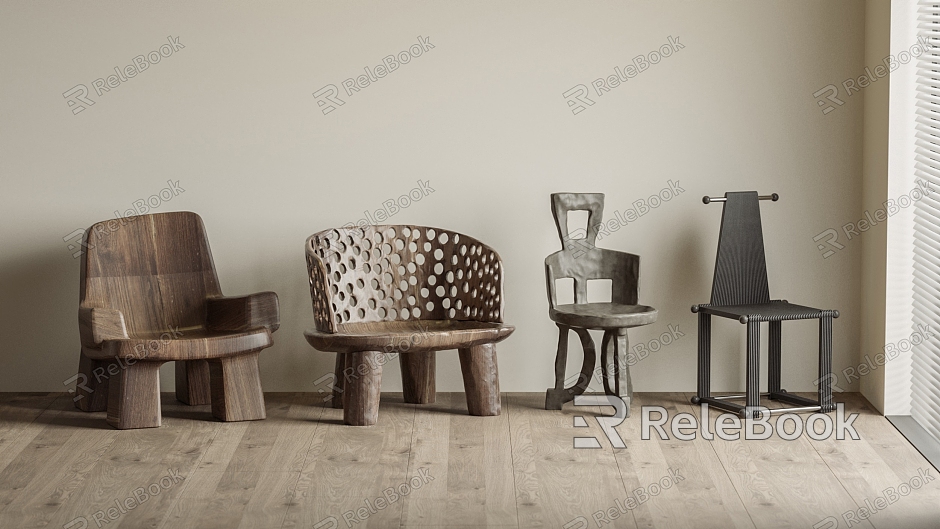 Quiet Wind Wooden Shaped Casual Single Chair model