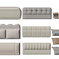 Assorted Modern Headboard Designs With Decorative Cushions And Various Styles 3d model