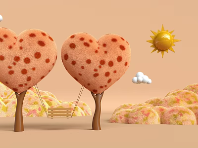 modern beauty chen beautiful plush autumn 3d model