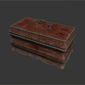 Wooden Storage Box With Intricate Carved Patterns And Top Handle For Home Organizing