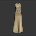 Elegant Champagne Sequined Sleeveless Evening Gown For Formal Events