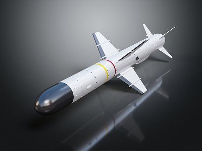 modern missile bomb airborne missile shipborne missile 3d model