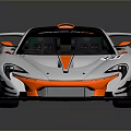 Silver Orange Racing Car Featuring Rear Spoiler Stripes Sleek Design And Number