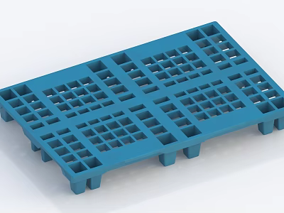 Industrial Equipment Blue Plastic Pallet with Grid Design for Warehouse Storage and Logistics Transport 3d model
