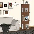 Antique Bookshelf 3d model