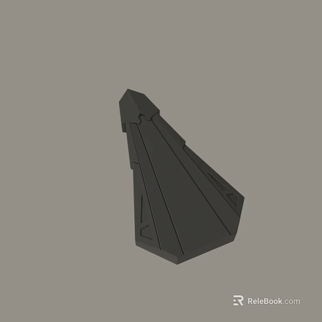 Black Geometric 3D Model With Sharp Edges And Angular Design Structure 3d model 