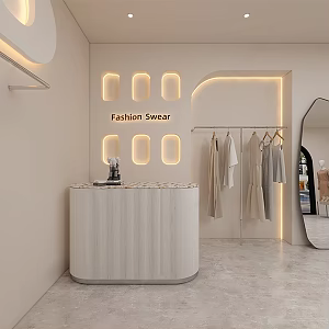 Qui clothing store clothing store cashier 3d model