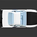 White Toy Race Car With Blue Orange Stripes Black Spoiler And Blue Wheels