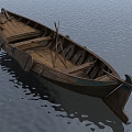 Style Wooden Boat Boat Fishing Boat 3d model