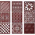 New Chinese Style Flower Lattice Window Carved Hollow Carved Window Corner Carved Gypsum Line Carved Window Pattern Carved 3d model