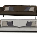 Modern double sofa multiplayer sofa combination 3d model