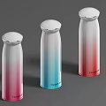 Three Colorful Gradient Daily Use Appliances With 150ml Capacity And White Lids
