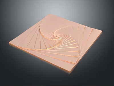 Modern Artistic Floor With Spiral Pattern Design 3d model