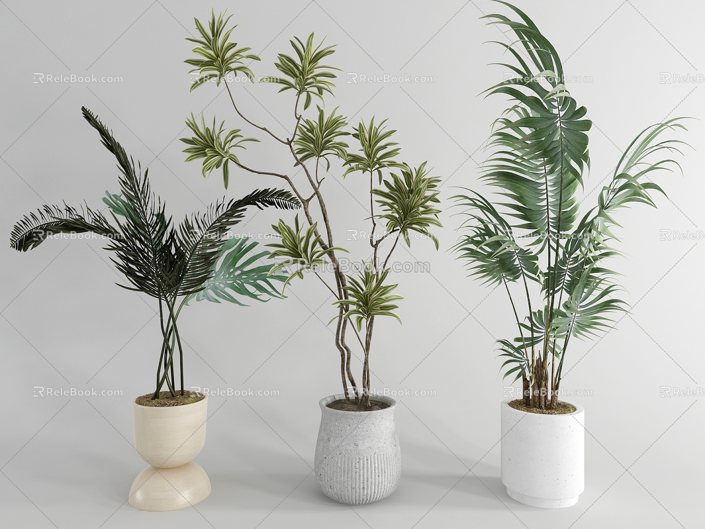 green plant potted plant model