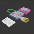 Safety Lock Device With Green Handle Colorful Buttons White Case And Instruction Leaflet