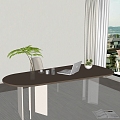 Modern Cream Desk and Chair Study Desk and Chair Office Desk and Chair 3d model