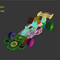 Black And Gold Race Car With Number 25 Streamlined Design And Rear Wing