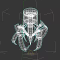 Rusted Green Mechanical Weapon With Red Star And Claw Like Arms