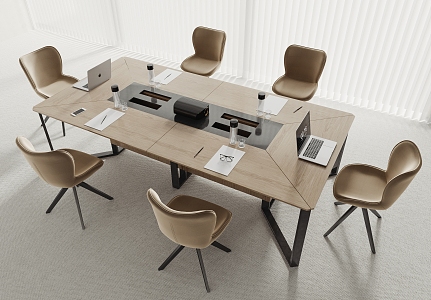 Modern Conference Table and Chair Conference Table and Chair Combination 3d model