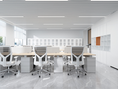 Modern public office area Concise office 3d model