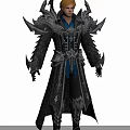Fantasy Warrior Character In Metallic Armor With Spiked Shoulders And Blonde Hair