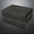 Gray Upholstered Square Ottoman With Fabric Cushion And Sturdy Base