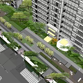 Modern Residential Complex With High Rise Low Rise Buildings Green Spaces And Road