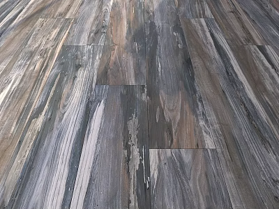 Wooden Floor With Natural Gray Brown Tones And Distressed Plank Design 3d model