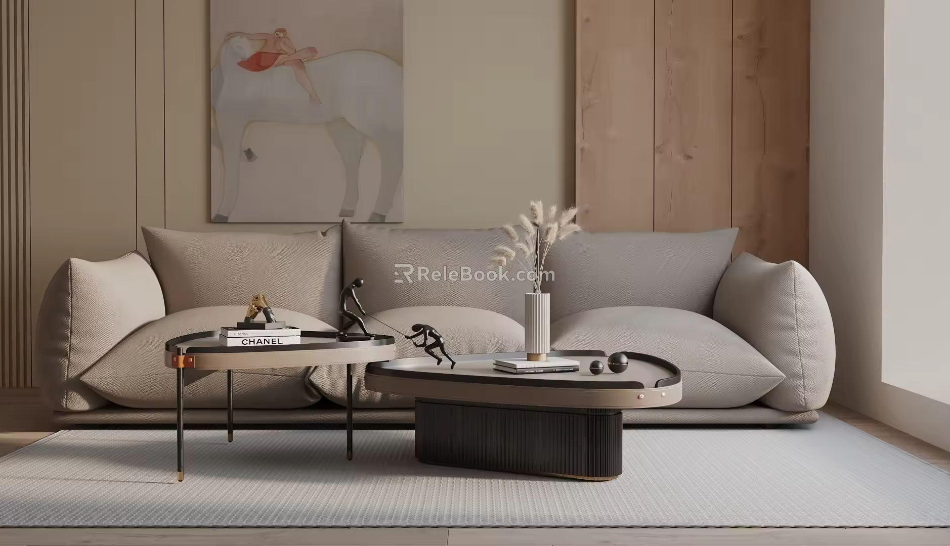 Modern three-seat sofa 3d model