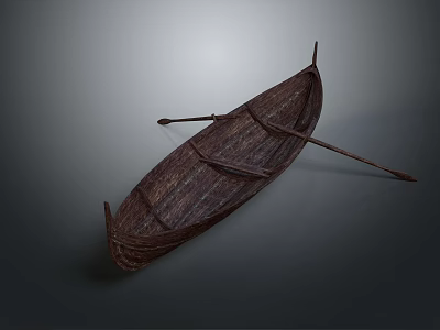 Modern Wooden Boat Small Wooden Boat Fishing Boat Speedboat 3d model