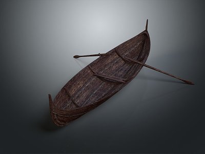 Modern Wooden Boat Small Wooden Boat Fishing Boat Speedboat 3d model